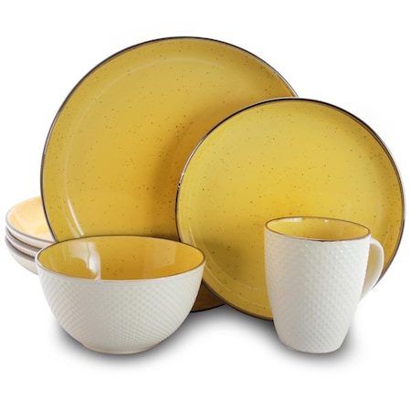 Fastfood Mellow-Yellow Dinnerware Set - 16 Piece FA2614795